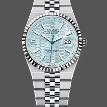 Rolex Land-Dweller 40 127336 Replica - Ice Blue Dial Fluted Bezel
