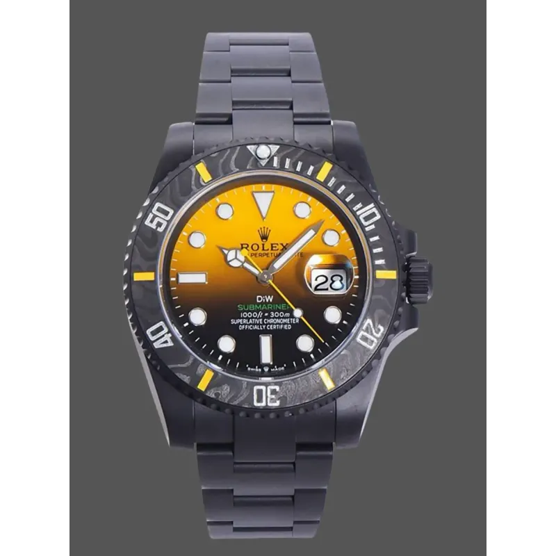 Rolex Submariner Hulk 116610 Replica - Yellow Dial Fluted Bezel