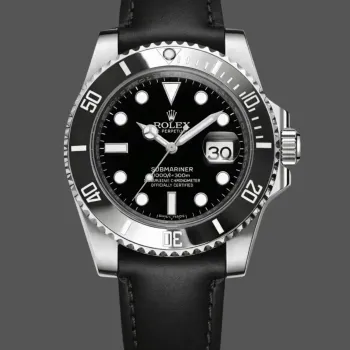 Rolex Submariner Date 116610LN Replica - Black Dial Leather Strap