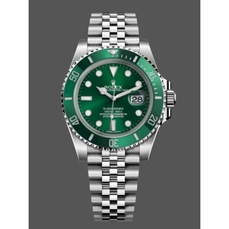Rolex Submariner Hulk 116610LV Replica - Green Dial Fluted Bezel