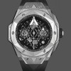 Mens Hublot Big Bang Unico Sang Bleu II Titanium 418.NX.1107.RX.MXM19 Black Dial Replica Watch Image