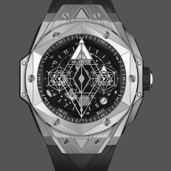 Super Clone Men's Hublot Big Bang Unico Sang Bleu II Titanium 418.NX.1107.RX.MXM19 Black Dial