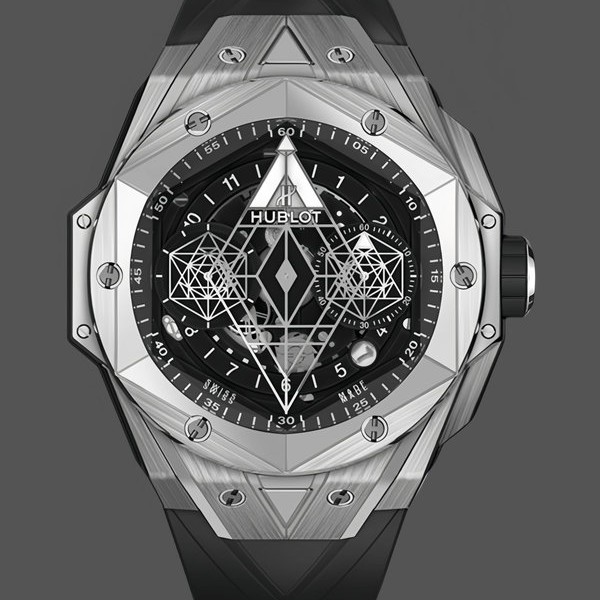Mens Hublot Big Bang Unico Sang Bleu II Titanium 418.NX.1107.RX.MXM19 Black Dial Replica Watch Image