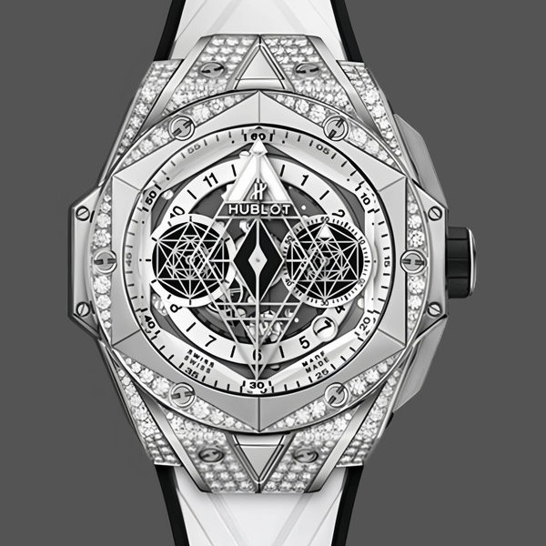Mens Hublot Big Bang Sang Bleu II Titanium Diamond Edition 418.NX.2001.RX.1604.MXM20 Transparent Dial Replica Watch Image