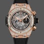 Super Clone Men's Hublot Big Bang 44mm  421.OX.1180.RX.0904 Black Skeleton Dial