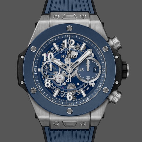 Mens Hublot Big Bang-421.NL.5170.RX, 44mm Mat Blue Skeleton Dial Replica Watch Image
