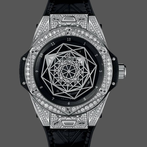 Mens Hublot Big Bang 45mm Stainless Steel Mens  465.SS.1117.VR.1704.MXM18 Black Replica Watch Image