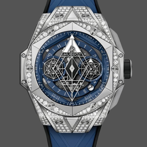 Mens Hublot Big Bang Sang Bleu II Titanium 42MM 418.NX.5107.RX.1604.MXM20 Blue, Transparent Dial Replica Watch Image