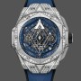 Super Clone Men's Hublot Big Bang Sang Bleu II Titanium 42MM 418.NX.5107.RX.1604.MXM20 Blue, Transparent Dial