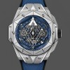 Mens Hublot Big Bang Sang Bleu II Titanium 42MM  418.NX.5107.RX.MXM20 Blue, Transparent Dial Replica Watch Image