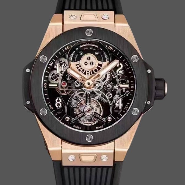 Mens Hublot Big Bang Unico Chronograph 45MM HUB6035 Movement Skeleton Replica Image