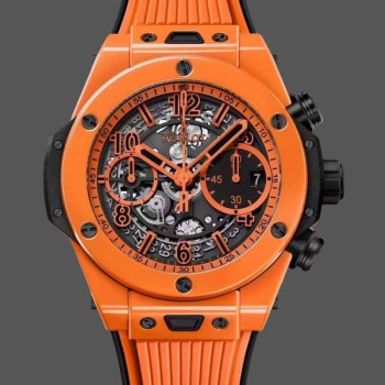 Super Clone Men's Hublot Big Bang Unico Orange Ceramic 42MM 441.CU.5910.RX Skeleton