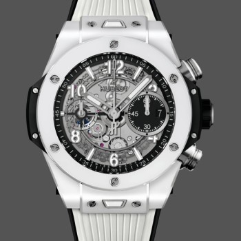 Super Clone Men's Hublot Big Bang Unico White Ceramic 411.HX.1171.RX Transparent