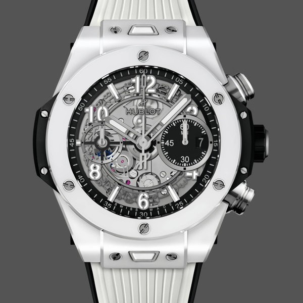 Mens Hublot Big Bang Unico White Ceramic 411.HX.1171.RX Transparent Replica Watch Image
