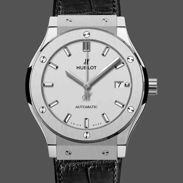 Mens Hublot Classic Fusion Automatic Stainless Steel 511.NX.2611.LR White Replica Image