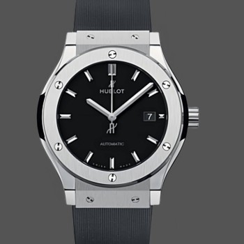 Super Clone Men's Hublot Classic Fusion Automatic with Rubber Strap 542.NX.1171.RX Black Dial