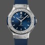 Super Clone Women's Hublot Classic Fusion Titanium with Blue Diamonds 565.NX.7170.RX.1204 Blue Dial
