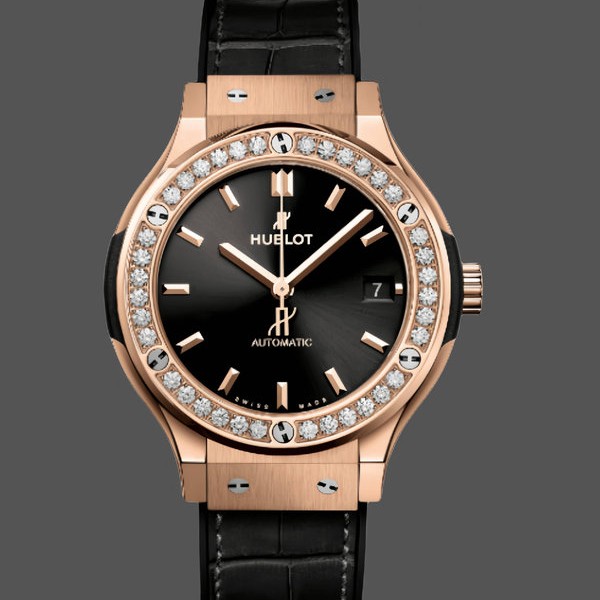 Womens Hublot Classic Fusion Automatic 38MM 565.OX.1480.LR.1204 Black Replica Watch Image