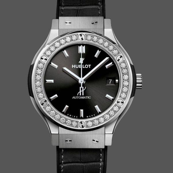 Unisexs Hublot Classic Fusion 38mm Titanium & Ceramic - 565.NX.1470.LR.1204 Black Replica Watch Image