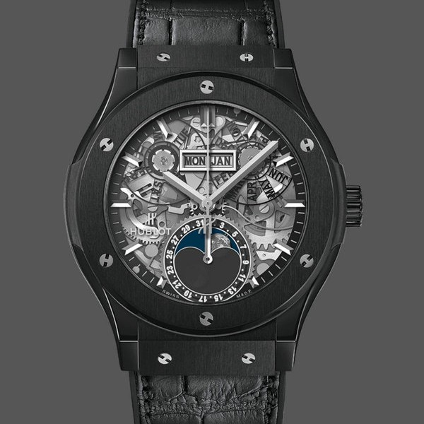 Mens Hublot Classic Fusion Aerofusion Moonphase 42mm - 547.CX.0170.LR Grey Replica Watch Image