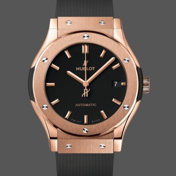 Super Clone Men's Hublot Classic Fusion King Gold 42mm Automatic  - 542.OX.1181.RX Black