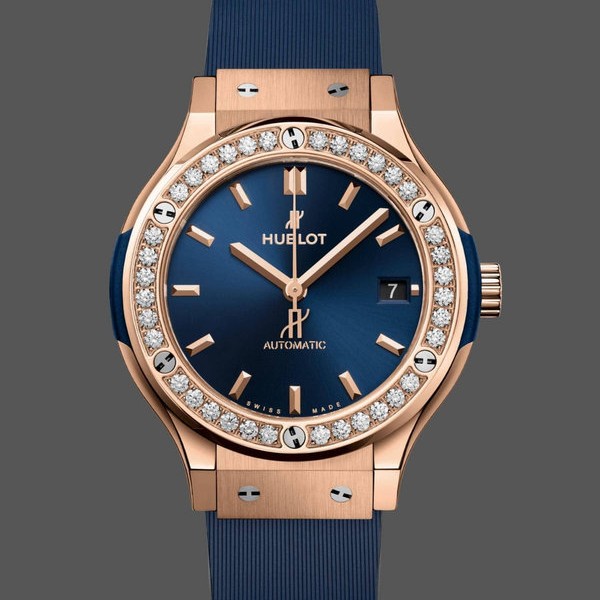 Mens Hublot Classic Fusion King Gold 42MM 565.OX.7180.RX.1204 Blue Replica Image