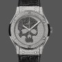 Super Clone Men's Hublot Classic Fusion Skull Titanium Full Pave 511.NX.9000.LR.1704.SKULL 45mm Black / Diamonds