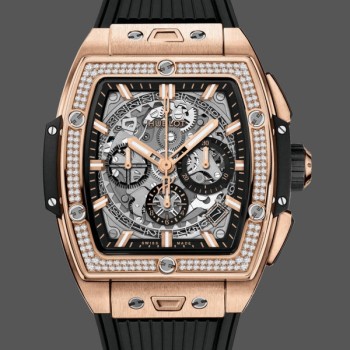 Super Clone Men's Hublot Spirit of Big Bang King Gold with Diamonds 42MM 642.OX.0180.RX.1104 Skeleton