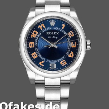 Super Clone Unisex's Rolex Oyster Perpetual Air‑King-114200, 34mm, Concentric Blue Dial, Unisex Concentric Blue