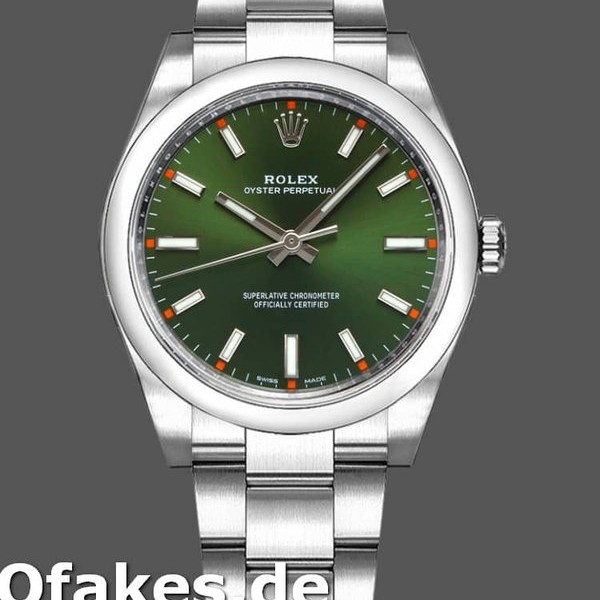 Super Clone Unisex's Rolex Oyster Perpetual Air‑King 114200-34mm, Olive Green Index Dial, Unisex Olive Green