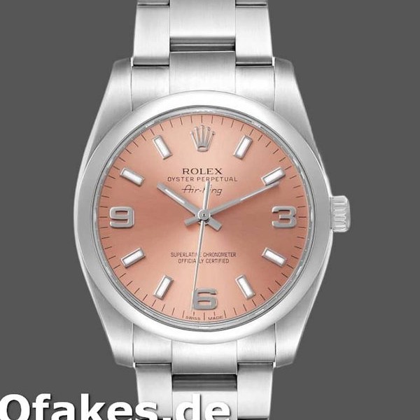 Super Clone Unisex's Rolex Oyster Perpetual Air‑King 114200-34mm, Salmon Dial, Unisex Salmon