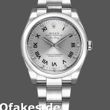 Super Clone Unisex's Rolex Oyster Perpetual Air-King 34mm Unisex-114200-Silver Dial Silver