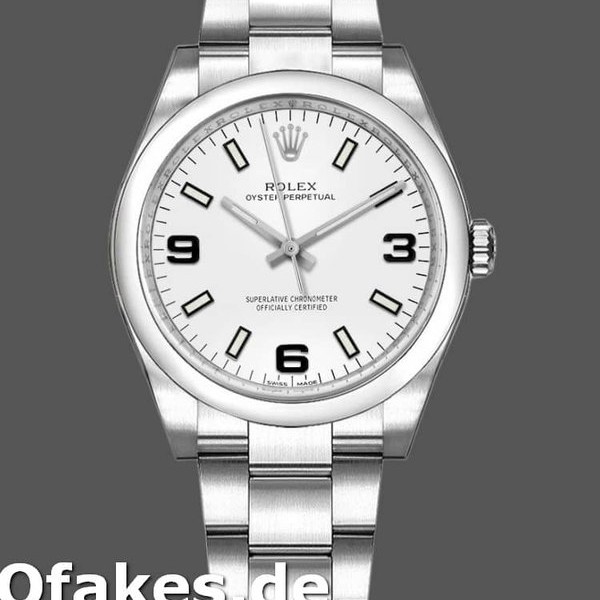 Super Clone Unisex's Rolex Oyster Perpetual Air-King 34mm Unisex-114200-White Dial-Automatic Automatic:life waterproof, Swiss: 30 meters, TOP: 100 meters