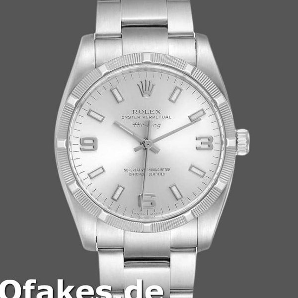 Super Clone Unisex's Rolex Oyster Perpetual Air‑King 114210-34mm, Silver Dial, Unisex Silver