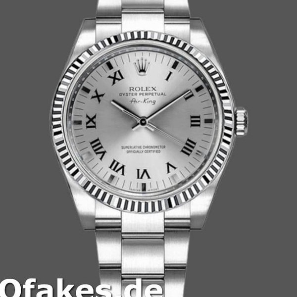 Super Clone Unisex's Rolex Oyster Perpetual Air-King 34mm Unisex-114234-Silver Dial Silver