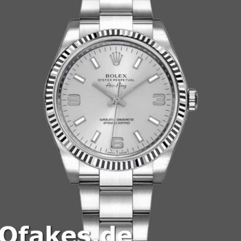 Super Clone Unisex's Rolex Oyster Perpetual Air-King 34mm Unisex-114234-Silver Dial Silver