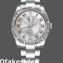 Super Clone Unisex's Rolex Oyster Perpetual Air‑King-114234, 34mm, Silver Orange Arabic Dial, Unisex Silver