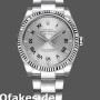 Super Clone Men's Rolex Oyster Perpetual Air‑King-114234, 41mm, Silver Roman Diamond Dial, Silver