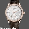 Super Clone Men's Rolex Cellini Dual Time 39mm Men's-50525-Silver Dial-Brown Leather Strap Silver