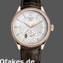 Super Clone Men's Rolex Cellini Dual Time 39mm Men's-50525-Silver Dial-Brown Leather Strap Silver