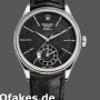 Super Clone Men's Rolex Cellini Dual Time 39mm Men's-50529-Black Guilloche Dial Black