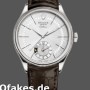 Super Clone Men's Rolex Cellini Dual Time 39mm Men's-50529-Silver Dial-Brown Strap Silver<br />