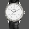 Super Clone Men's Rolex Cellini Time 39mm Men's-50509-Black Leather Strap-White Dial White