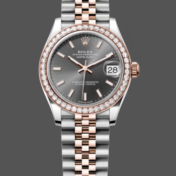 Super Clone Women's Rolex Datejust 31-278381RBR 0018, Dark Rhodium Dial, Women’s Rhodium