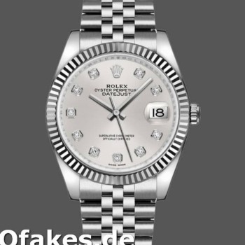 Super Clone Unisex's Rolex Datejust 36mm Unisex-116234-0084-Silver-Diamond Dial Silver Diamond