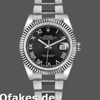 Super Clone Unisex's Rolex Datejust 36mm Unisex-116234-Roman Numeral-Black Dial Black