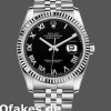 Super Clone Men's Rolex Datejust 36mm Men's-116234-Stainless Steel-Fluted Bezel-Black Roman Dial Black