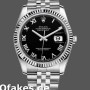 Super Clone Men's Rolex Datejust 36mm Men's-116234-Stainless Steel-Fluted Bezel-Black Roman Dial Black