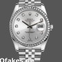 Super Clone Women's Rolex Datejust 36mm Women's-116244-Silver Dial-Diamonds Silver