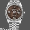 Super Clone Unisex's Rolex Datejust 36mm Unisex-116244-Stainless Steel-Chocolate Floral Dial Chocolate